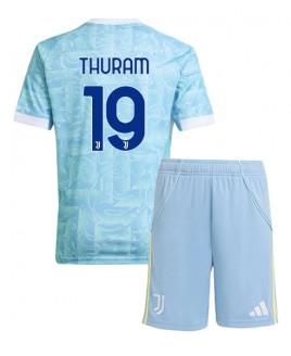 Günstige Juventus Khephren Thuram #19 Auswärts Trikotsatzt Kinder 2025-26 Kurzarm (+ Kurze Hosen)